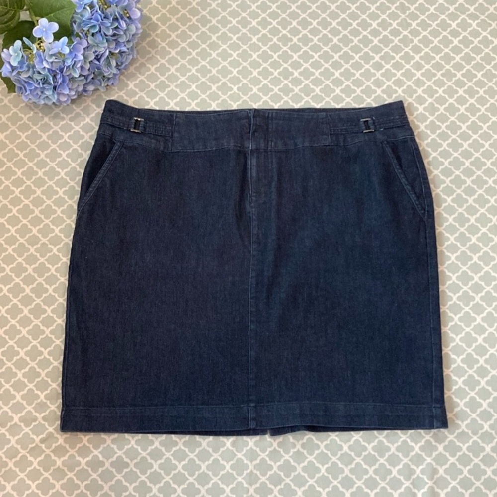 Roz & Ali Dark Denim Career Pencil Skirt 18W